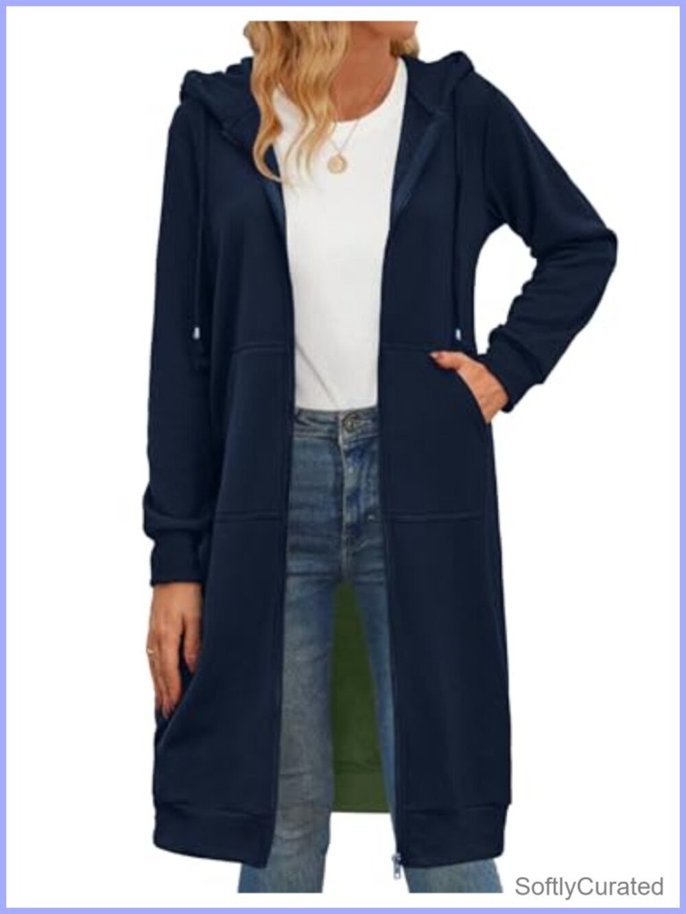 Zeagoo Women's Oversized Fleece Zip Up Hoodie Long Tunic Sweatshirt Casual